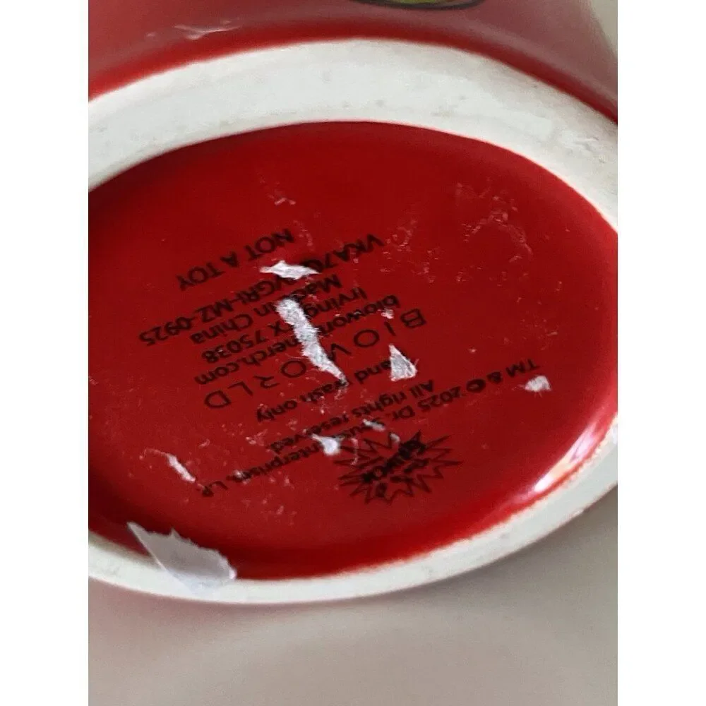 De. Seuss The Grinch Ceramic Soap Dispenser Pump Christmas Ornaments‎ Red NEW